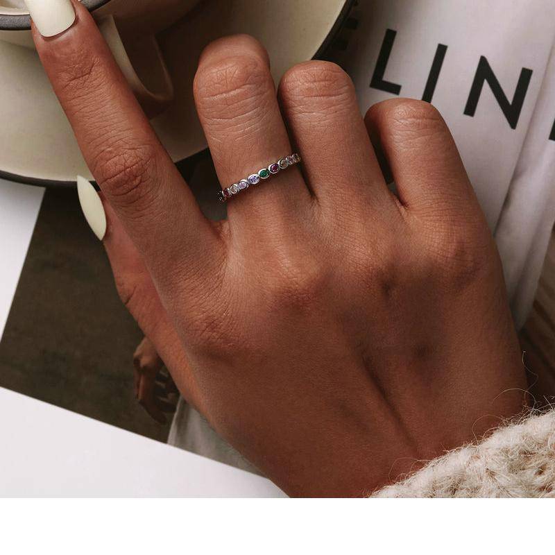 925 Sterling Silver Multicolor Zircon Finger Ring for Women Trendy Fashion Dazzling CZ Stone Anillos Jewelry Gift